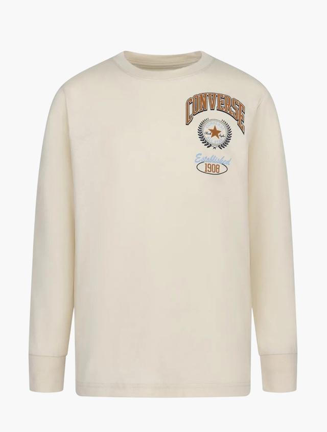 Converse Natural Ivory Collegiate Sport Stack Long Sleeve Tee