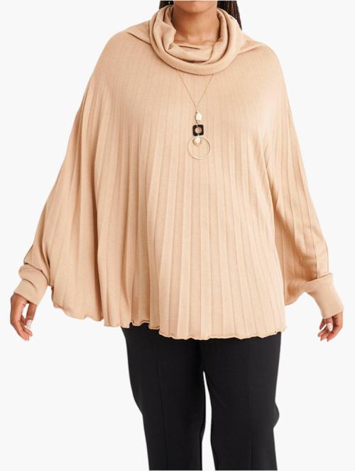 MILADYS Taupe Loose Fit Blouse
