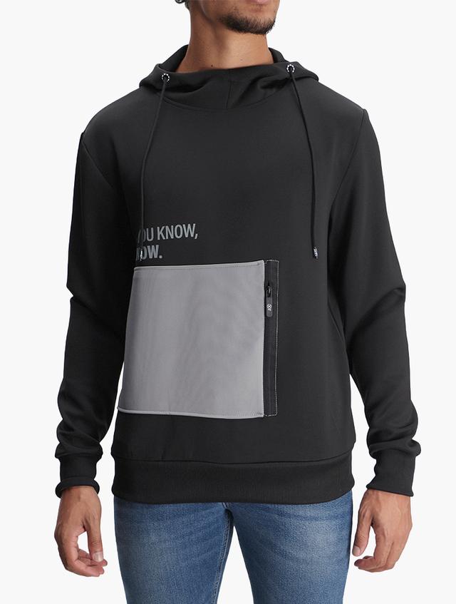 XT Black Printed Drawstring Hoodie