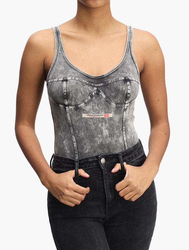 Diesel Dark Grey Ufby Denim Cami Bodysuit