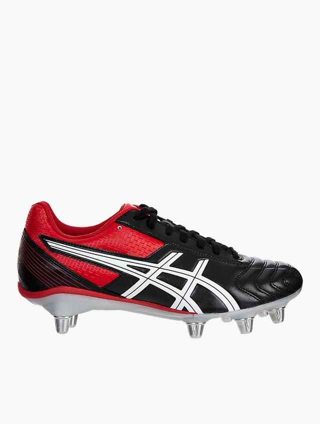 Asics Black & Classic Red Lethal Warno St2 Rugby Shoes