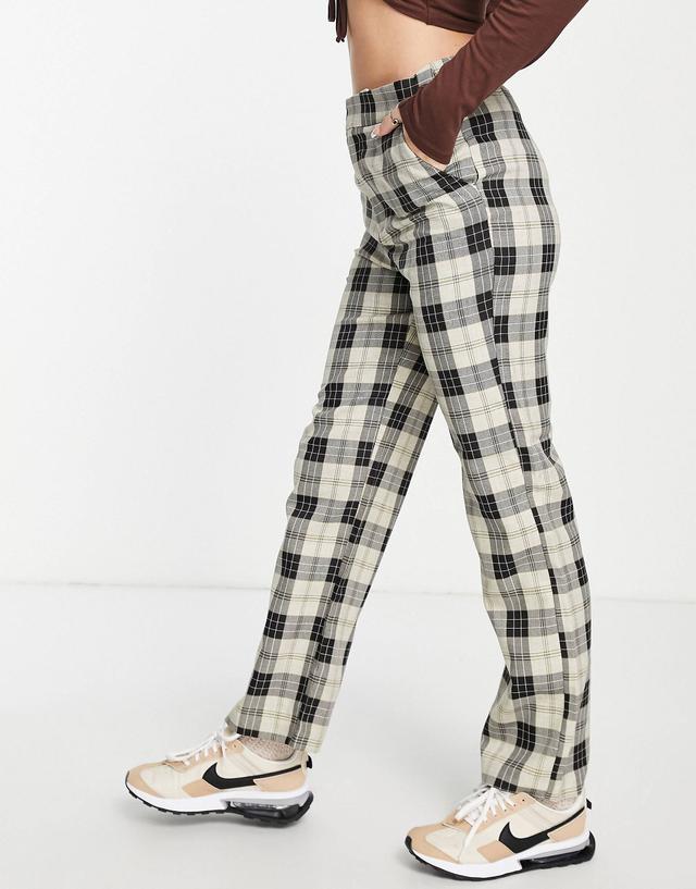 Urban Revivo Gray Check High Waist Pants