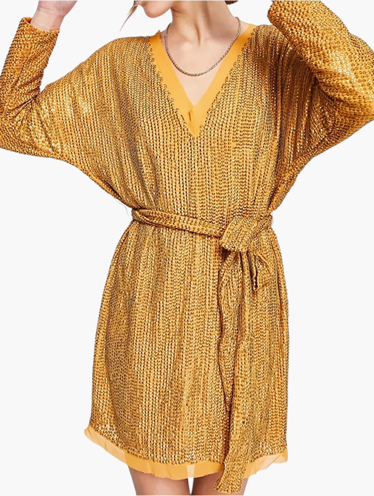 MyRunway Shop ASOS Orange Multi Sequin Embellished Mini Dress