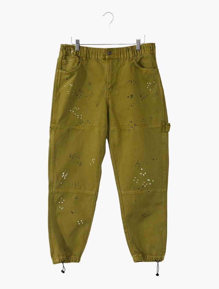 MyRunway Shop Bershka Green Paint Splatter Denim Jogger Pants