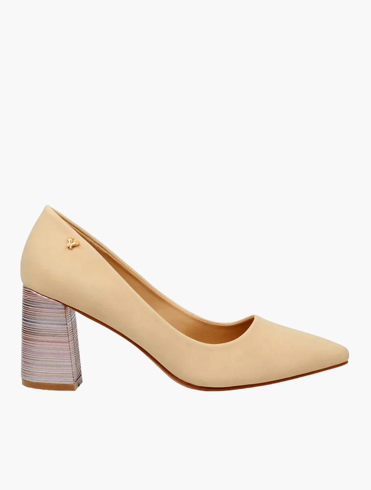 MyRunway Shop Butterfly Feet Beige Lissa Faux Nubuck Block