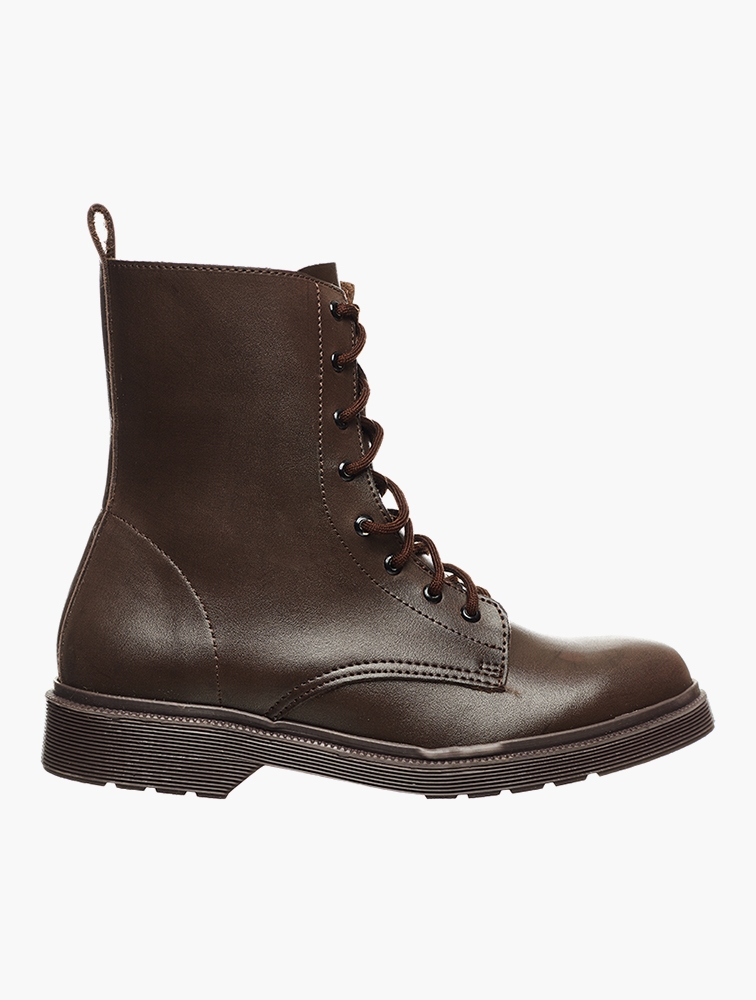 MyRunway Shop Daily Finery Brown Lace Up Combat Boots for Women