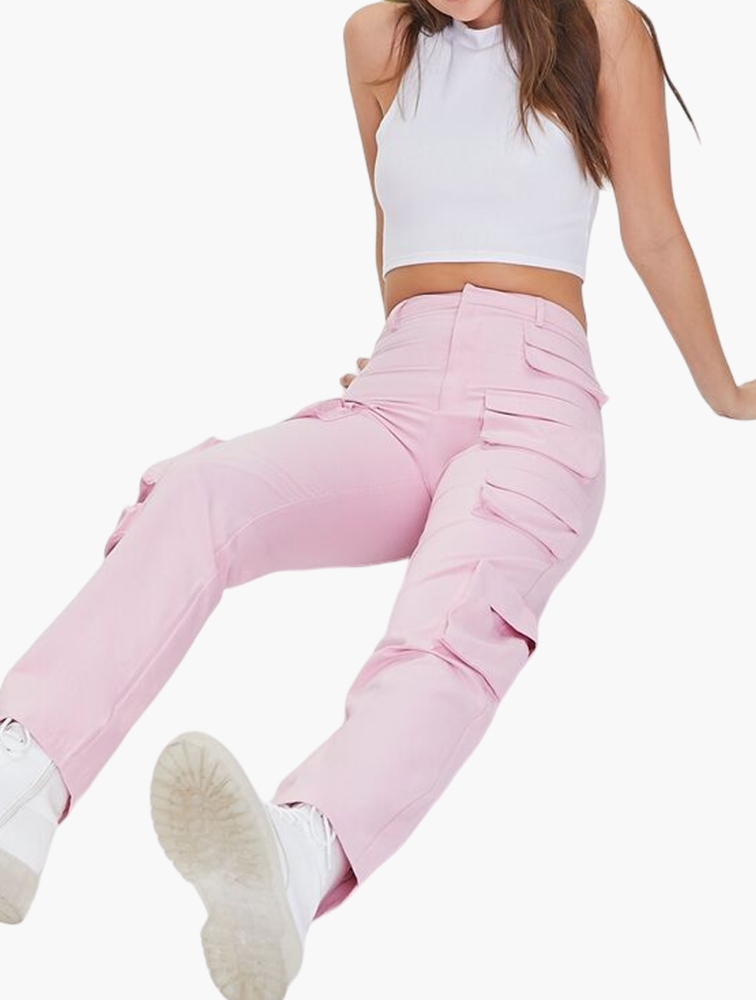 MyRunway Shop Forever 21 Light Pink High Rise Cargo Pants for