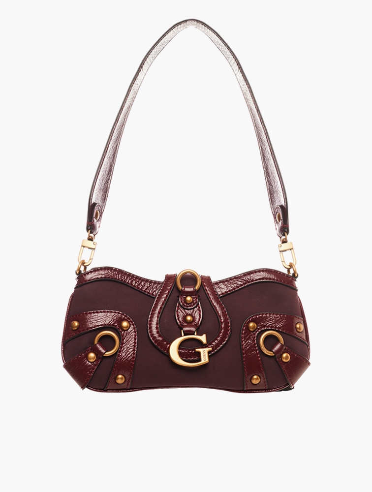 MyRunway Shop GUESS Brown AHB Gloss Vintage Shoulder Bag for
