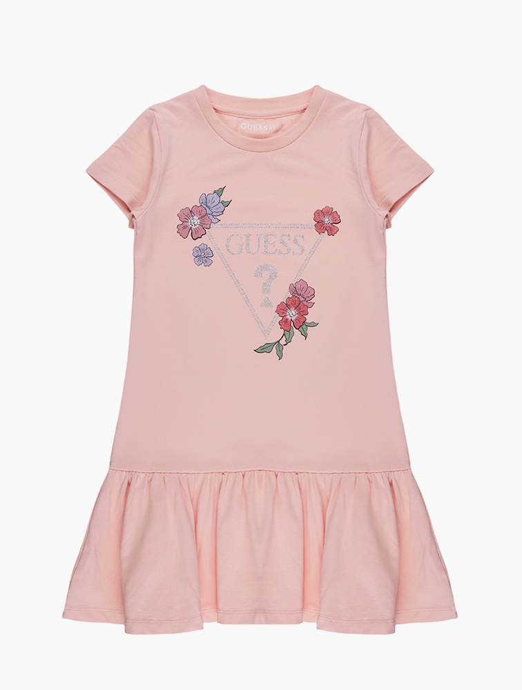 MyRunway Shop GUESS Kids Pink Floral Logo Mini Dress for Kids