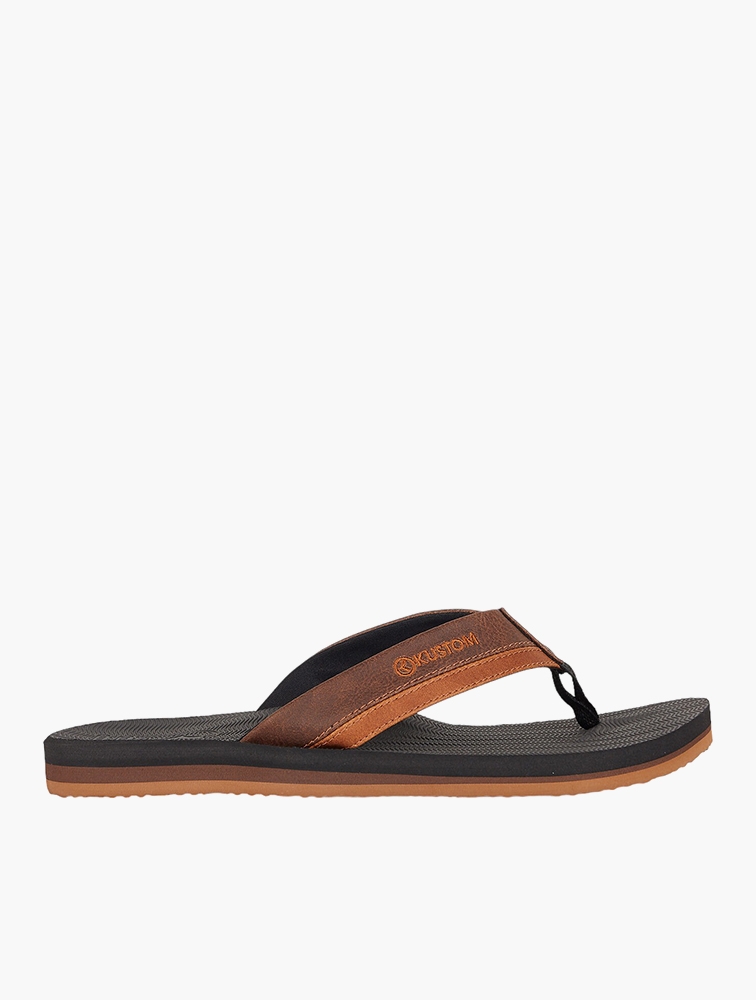 MyRunway Shop Kustom Black Brown Burleigh Sandals for Men from