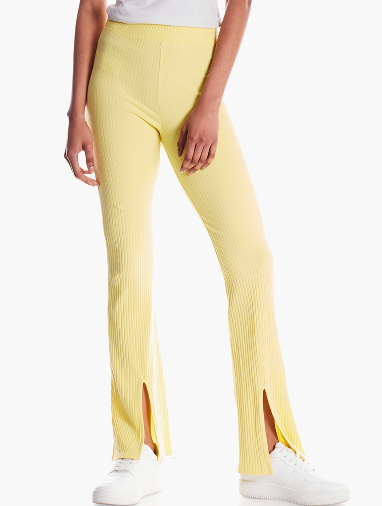 Mango Outlet Mango Ribbed Trousers Wide Leg Pantaloni A Coste