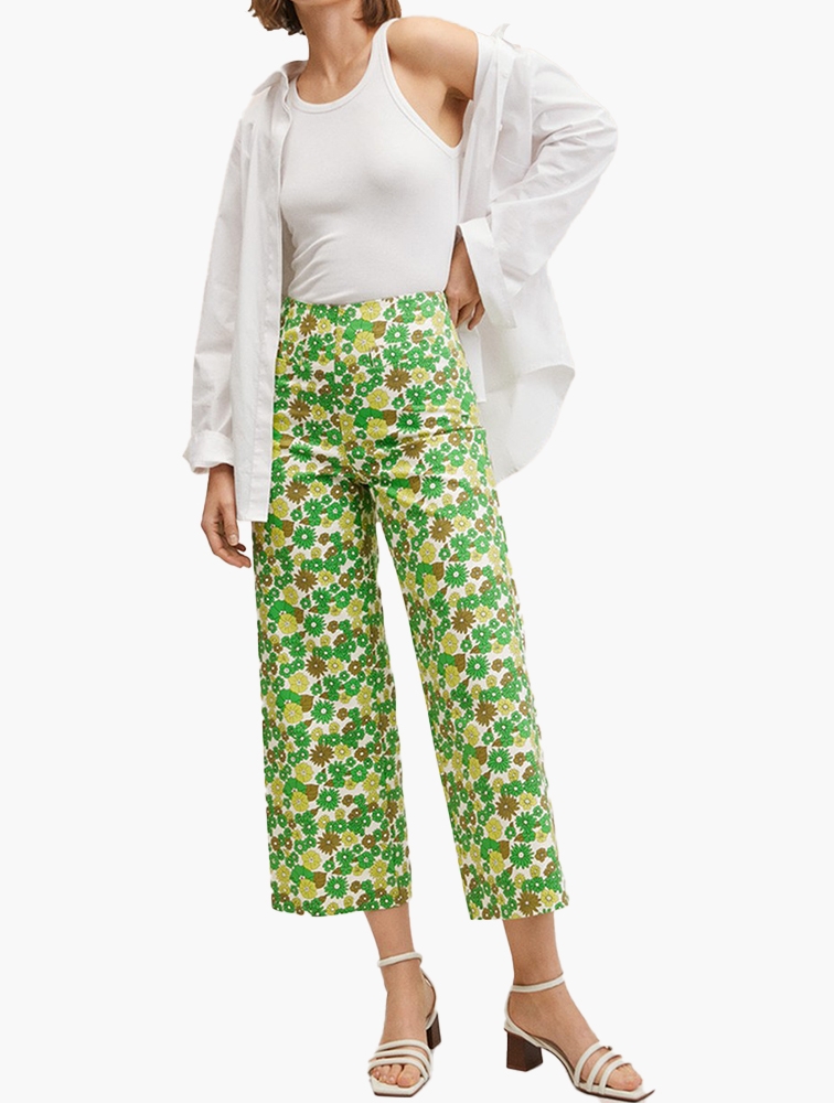 Mango Floral Trousers MyRunway Shop Mango Green Farrito Trousers For Women From