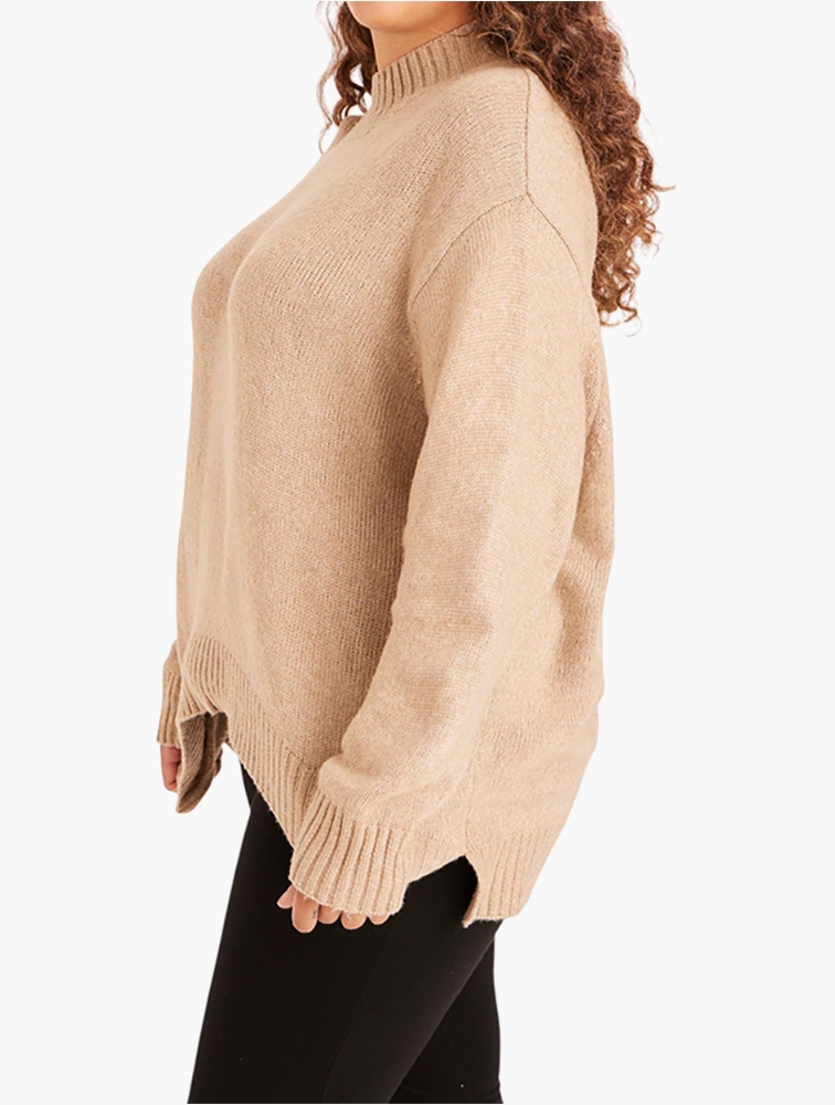 MyRunway Shop MILADYS Stone High Neck Ribbed Sweater for Women