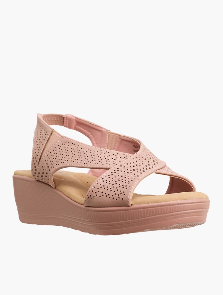 MyRunway Shop MILADYS Soft Pink Synthetic Leather Sandals for