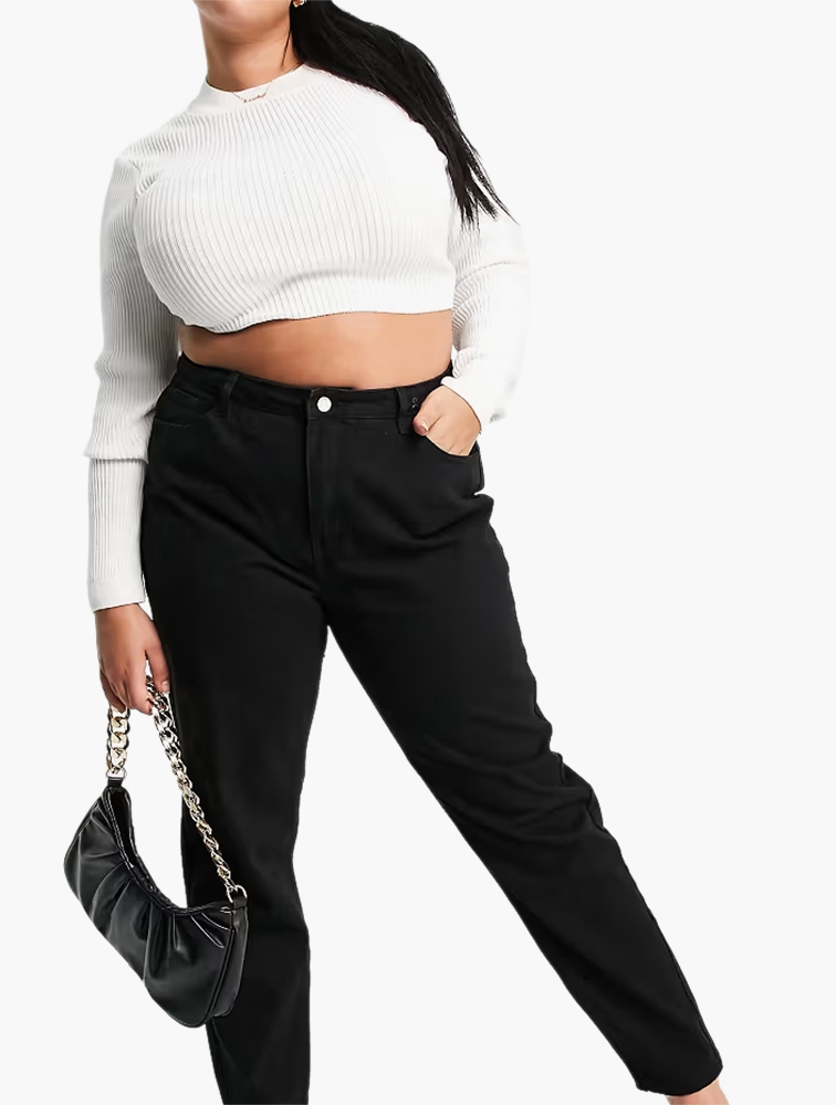 MyRunway Shop Missguided Black Riot High Rise Mom Jeans for