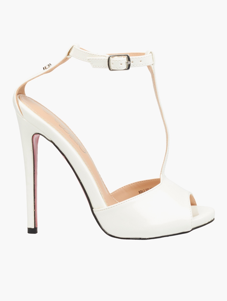 MyRunway Shop Miss Black White Bou Faux Patent Stiletto Heels