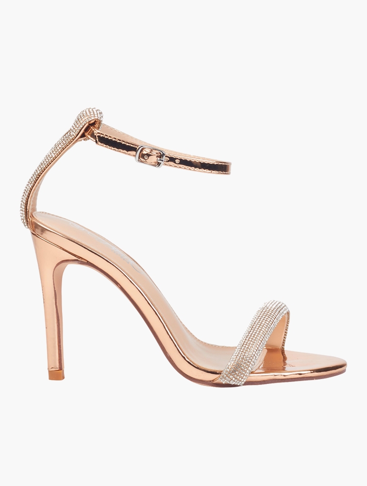 MyRunway Shop Miss Black Rose Gold Jazz Open Toe Heels for