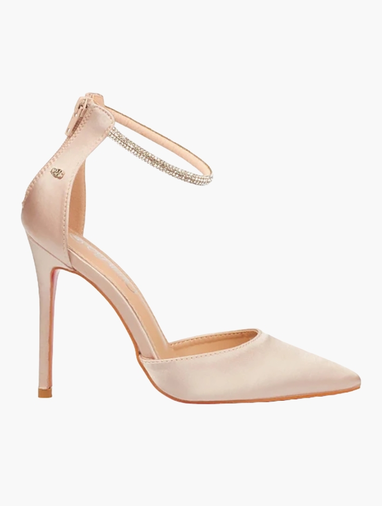 MyRunway Shop Miss Black Champagne Lou 29 Satin Stiletto Heels