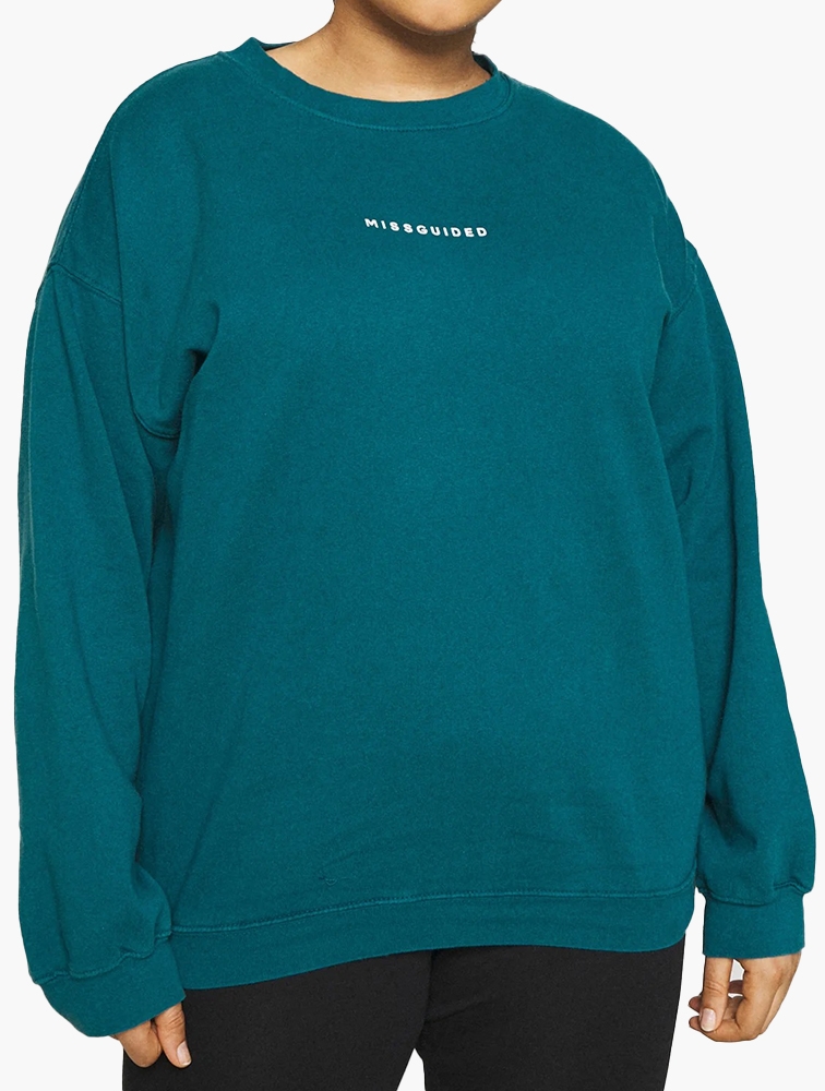 MyRunway Shop Missguided Teal Printed Sweatshirt for Women from