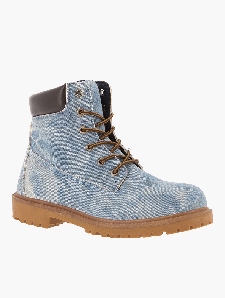 MyRunway Shop Pierre Cardin Light Blue Lace-Up Boots for Men