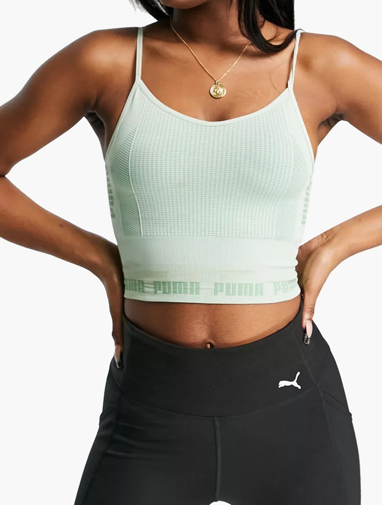 MyRunway Shop PUMA Green Training Evoknit Seamless Crop Top for