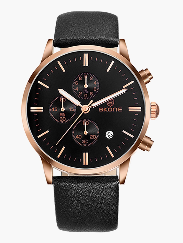 MyRunway Shop Skone Black Rose Gold Stamford Chronograph Watch