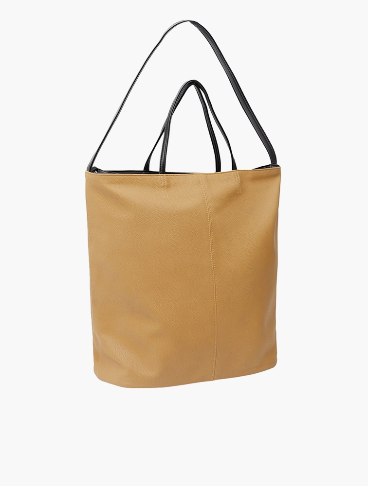 Leather Shopping Bag Stradivarius MyRunway Shop Stradivarius Tan