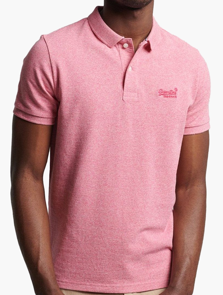 MyRunway Shop Superdry Mid Pink Grit Classic Pique Polo Shirt