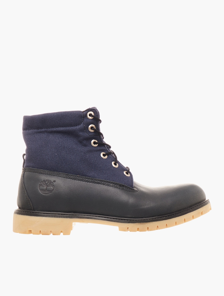 MyRunway Shop Timberland Navy Roll Top Canvas Leather Boots