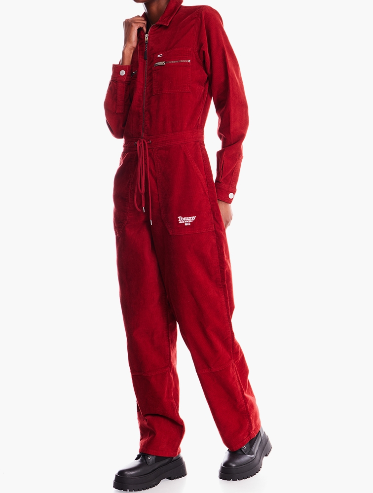 Boiler Suit Red Zip Up Jumpsuit Red Women Boiler Suit 80s Red