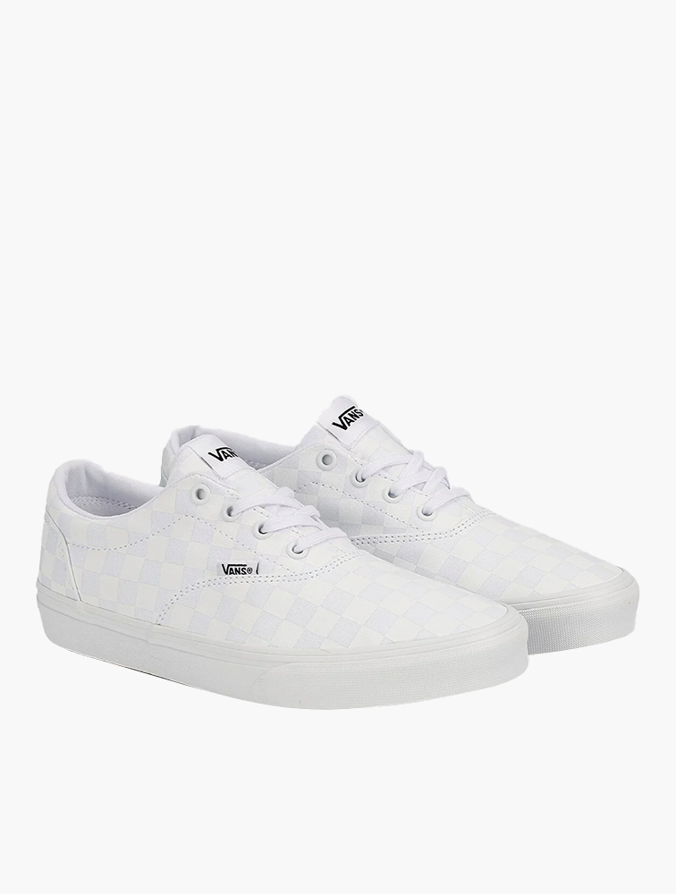 MyRunway Shop Vans Kids White Checkerboard Doheny Skate Sneakers