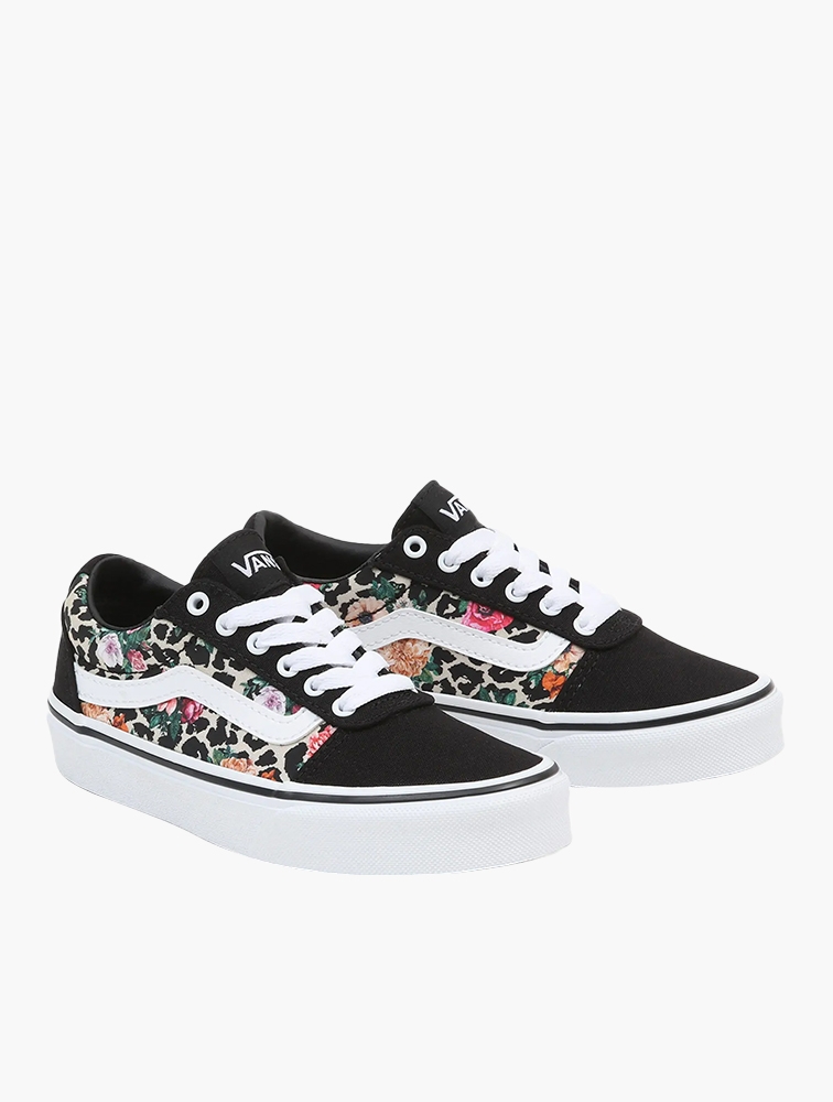 MyRunway Shop Vans Leopard Floral Black White Ward Sneakers
