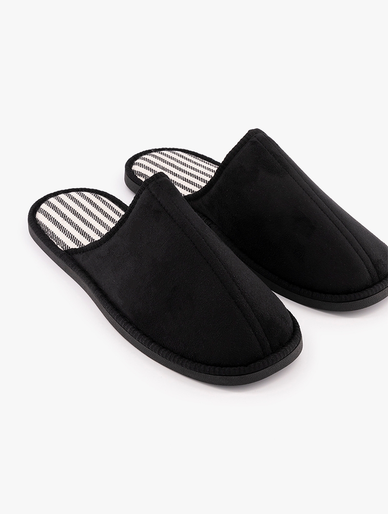 MyRunway Shop Woolworths Black Faux Suede Mule Slippers for Men