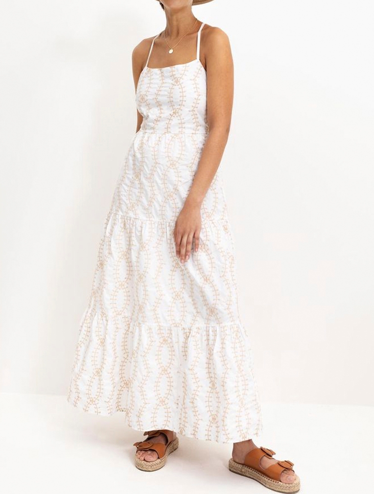 MyRunway Shop Woolworths White Tiered Embroidery Cotton Maxi