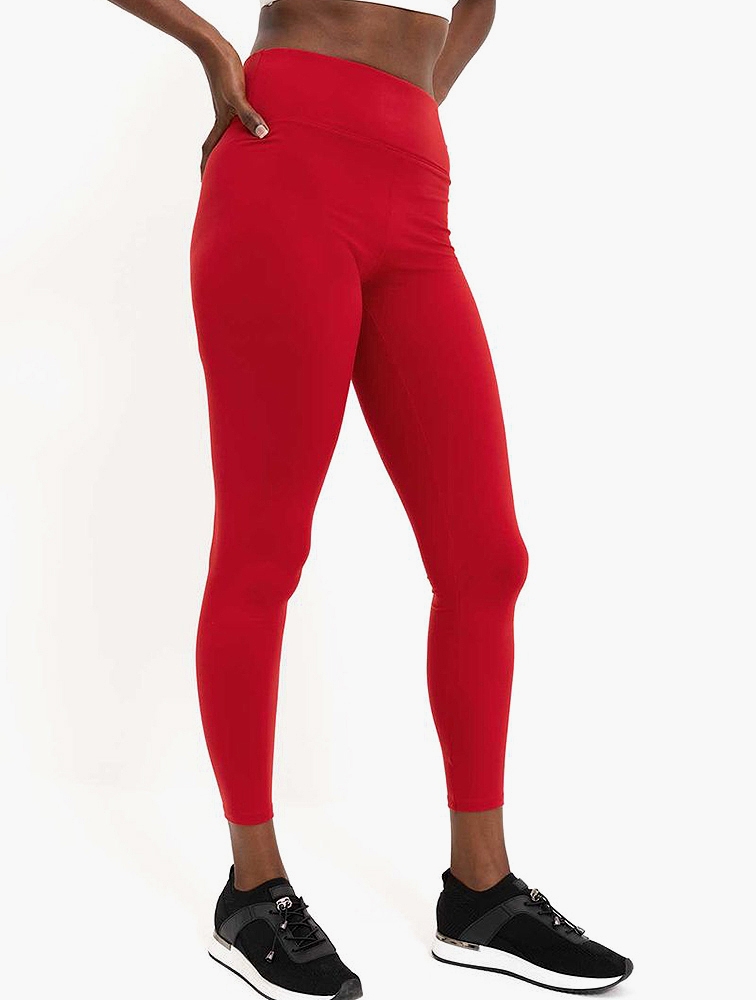 MyRunway Shop Edition Red High Rise Full Length Workout Leggings