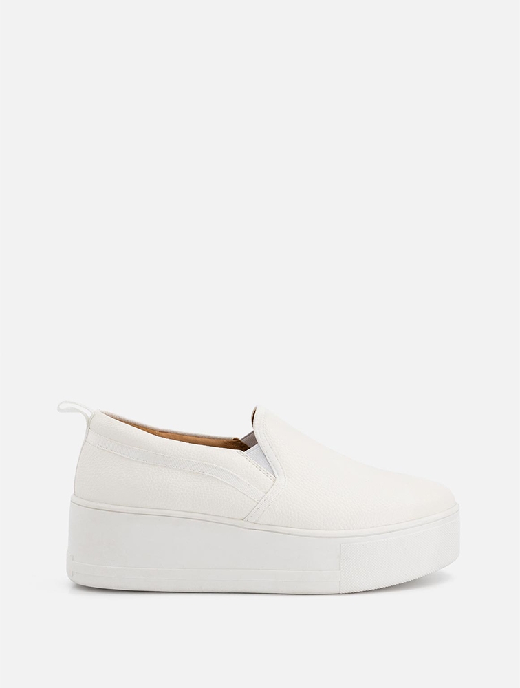 MyRunway Shop Woolworths White Faux Leather Slip-on Platform