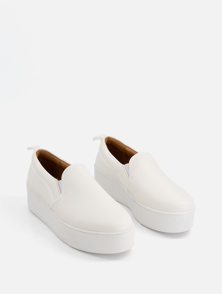 MyRunway Shop Woolworths White Faux Leather Slip-on Platform