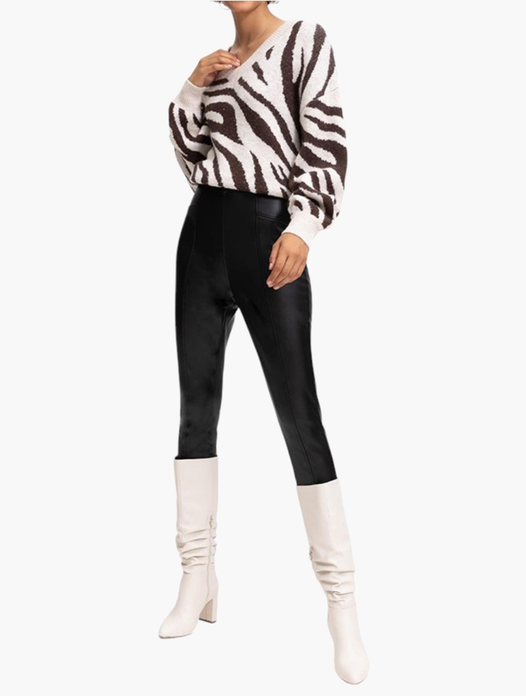 MyRunway Shop Woolworths Black Faux Leather Leggings for Women