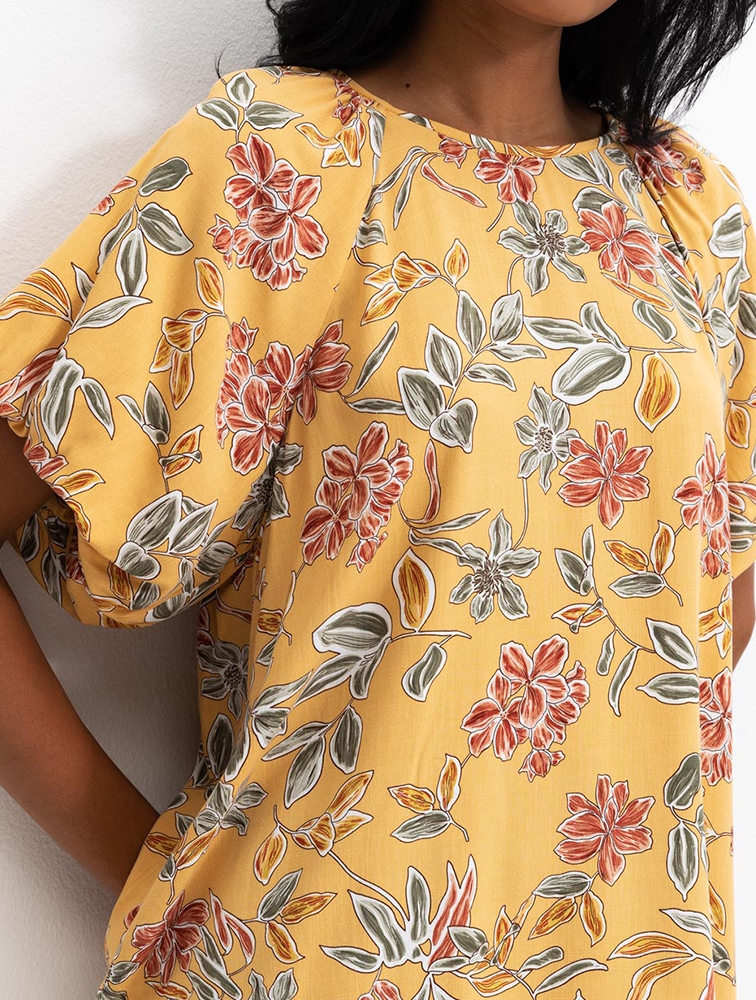 MyRunway Shop Woolworths Yellow Puff Sleeve Viscose Blouse for