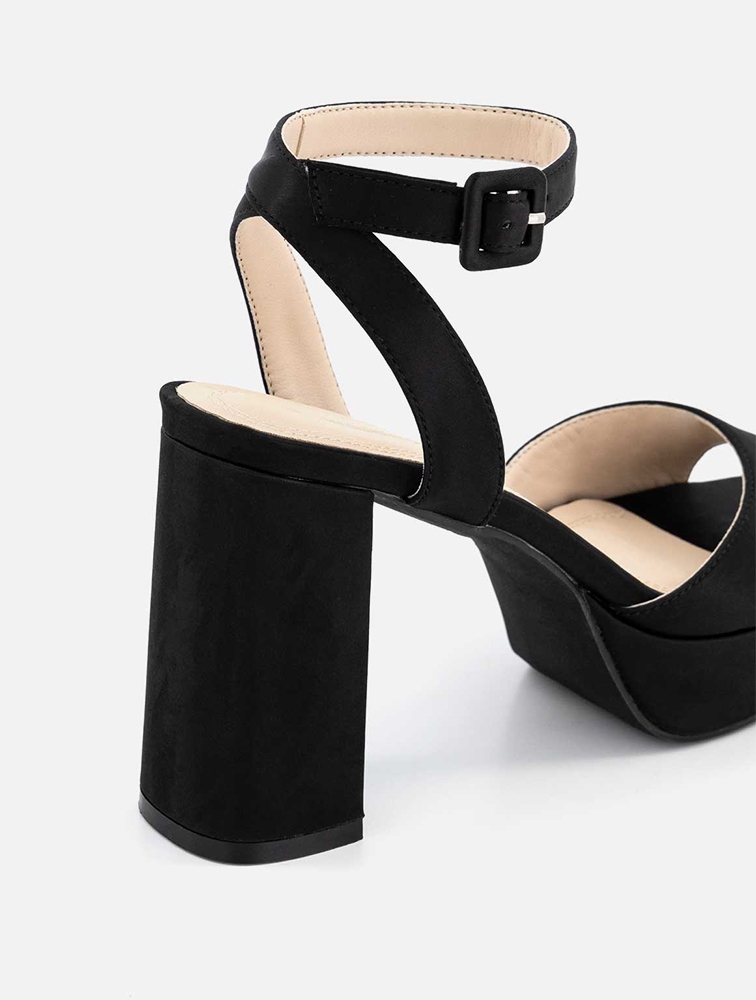 MyRunway Shop Woolworths Black Platform Ankle Strap Block Heel