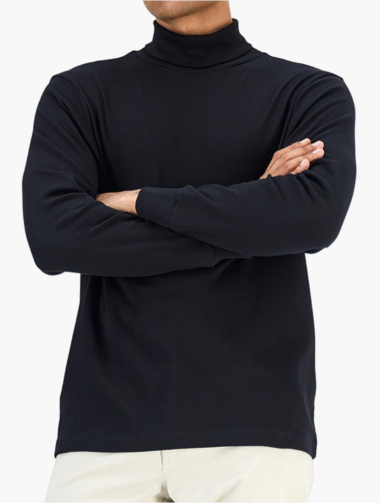 MyRunway Shop Woolworths Black Slim Fit Polo Neck T-shirt for