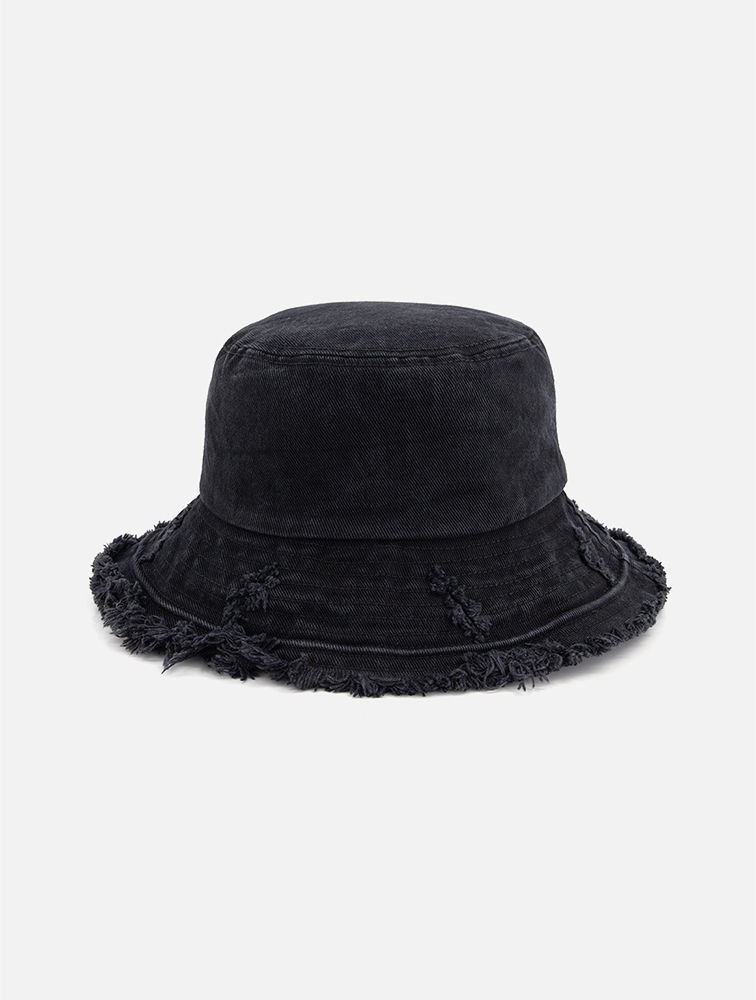 MyRunway Shop Woolworths Black Frayed Abrasion Denim Bucket