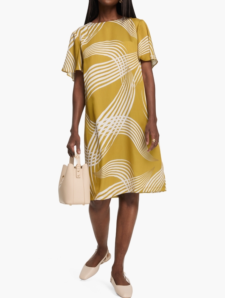 MyRunway Shop Woolworths Yellow Multi Printed A-line Dress for