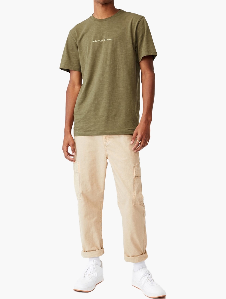 MyRunway | Shop Cotton On Tbar text t-shirt - jungle khaki/internet ...