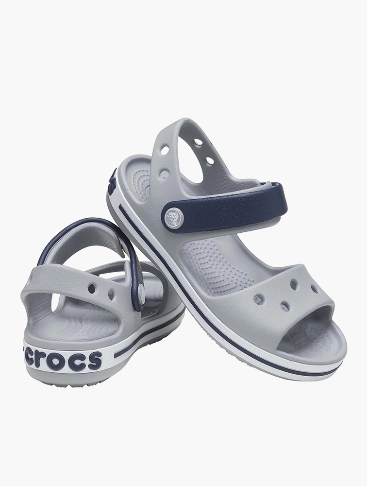 MyRunway | Shop Crocs Light Grey & Navy Crocband Sandals for Kids from ...