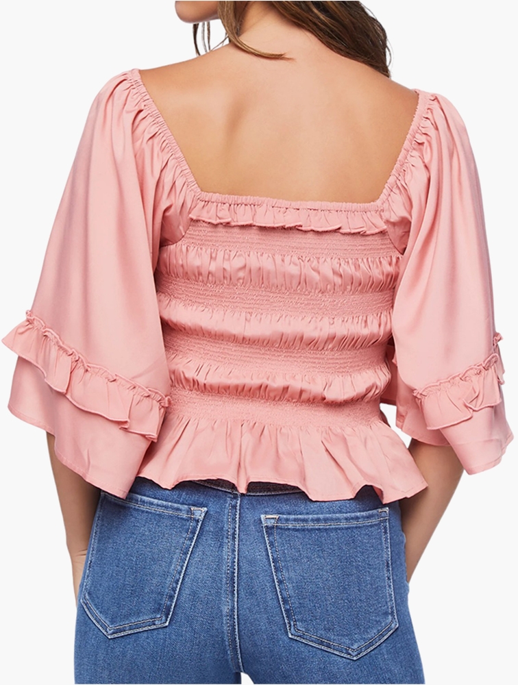 MyRunway | Shop Forever 21 Adobe Rose Textured Ruffle Top for Women ...