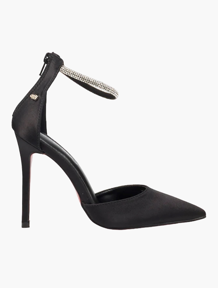 MyRunway | Shop Miss Black Black Lou 29 Satin Stiletto Heels for Women ...