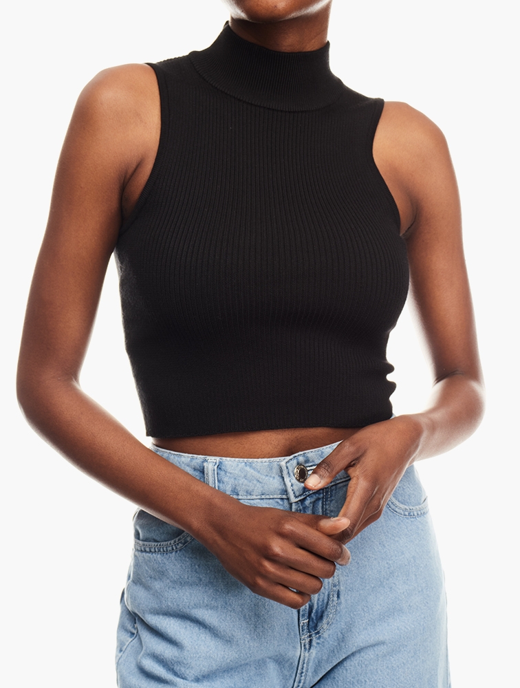 MyRunway Shop Missguided Black Sleeveless High Neck Top For Women myrunway-shop-missguided-black-sleeveless-high-neck-top-for-women