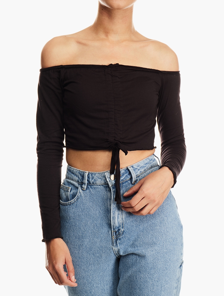 MyRunway | Shop Missguided Multi Drawstring Off Shoulder Top 2 Pack for ...