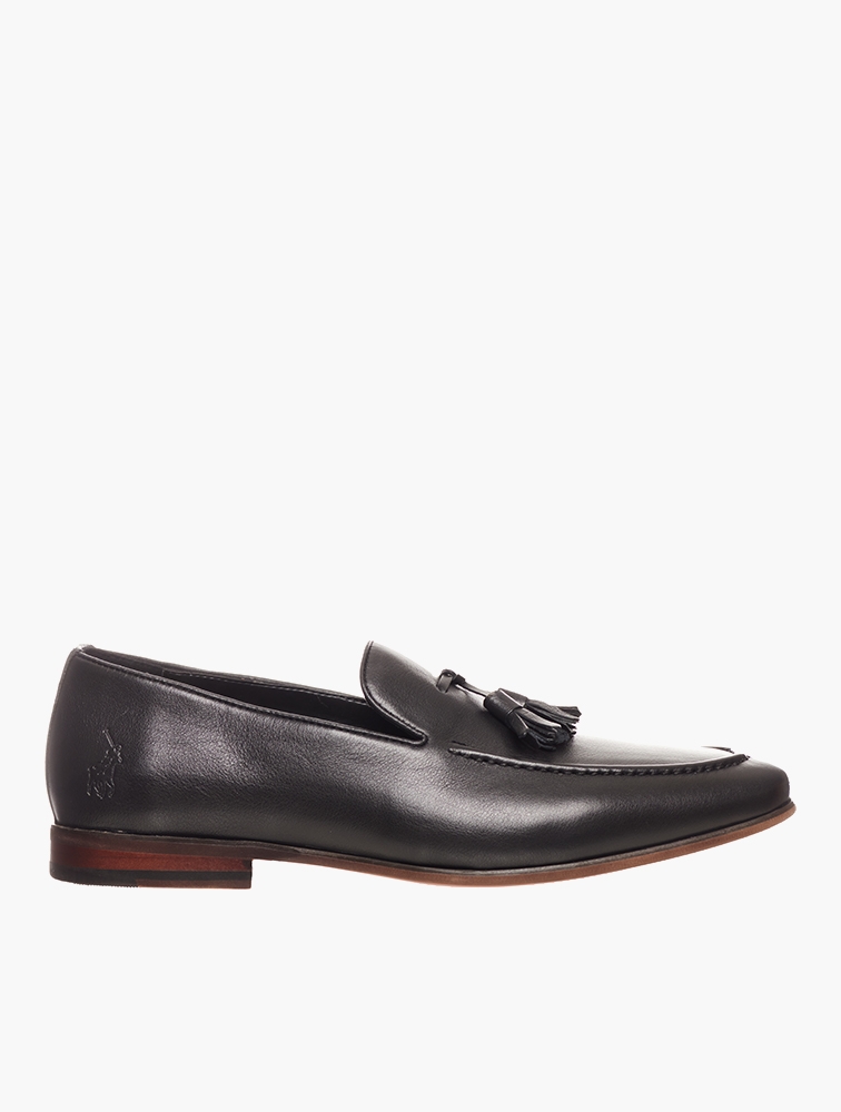MyRunway | Shop Polo Black Leather Bongani Tassle Loafers for Men from ...